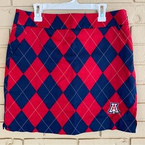 Loudmouth Golf Skirt Skort University Of Arizona Cardinals Diamond Argyle Size 4